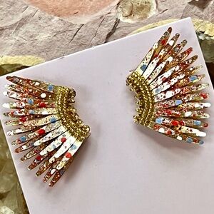NWT Mignonne Gavigan Mini Madeline Earrings Gold Splatter Paint 🌟Rare🌟